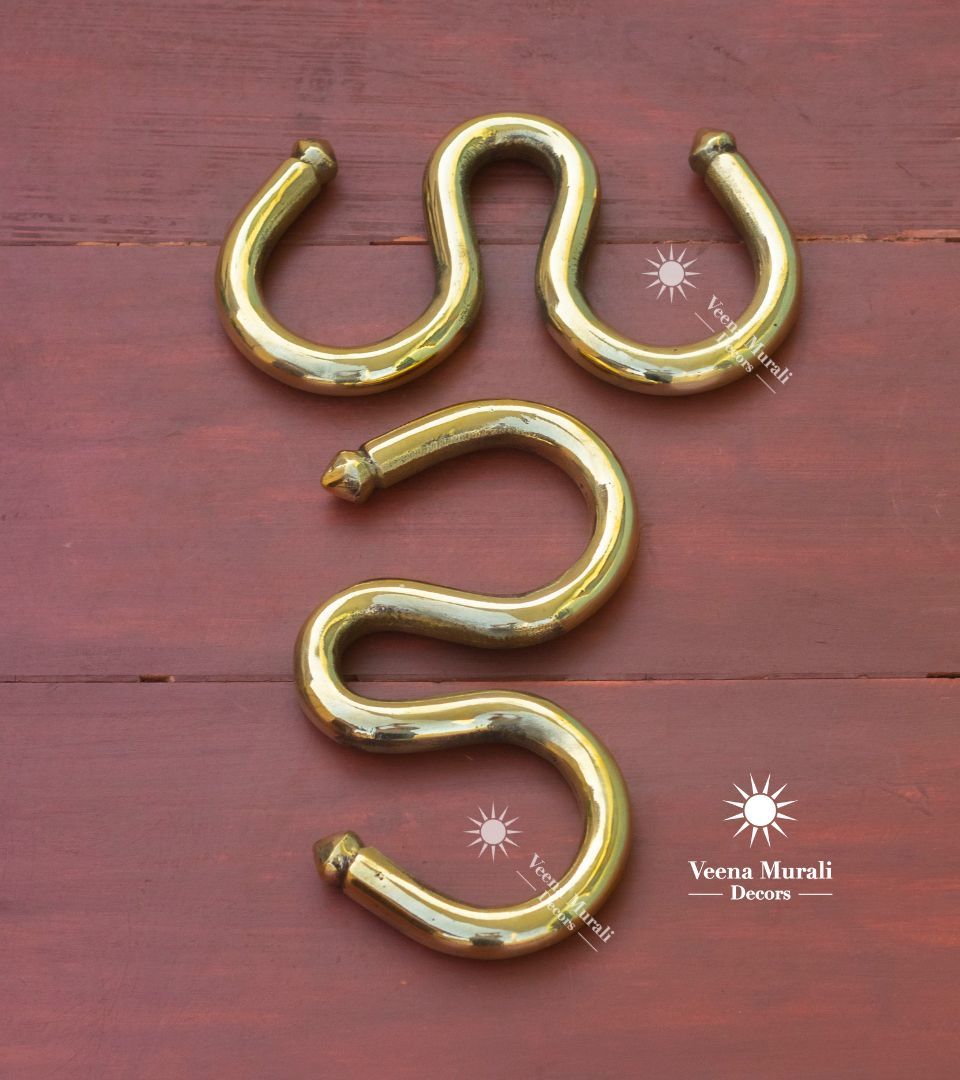 Brass Jhula Chain W Hook Top Set of 2