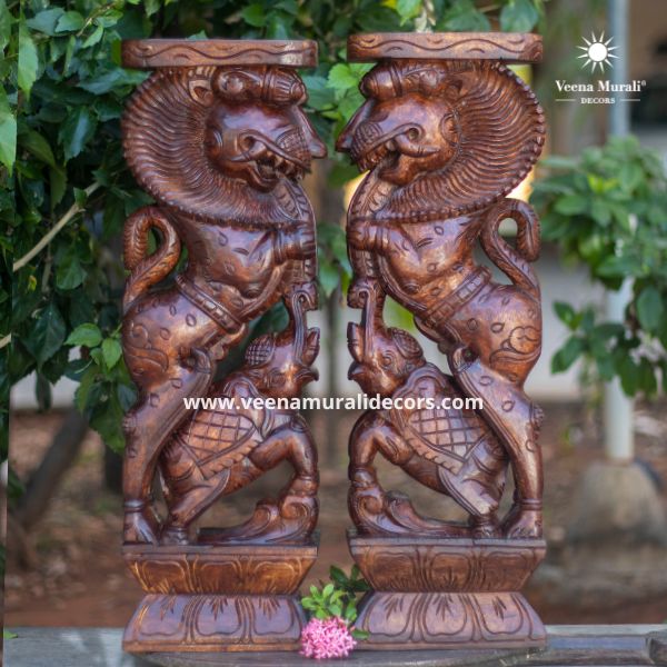 Handcrafted Wooden Yali Table Decor